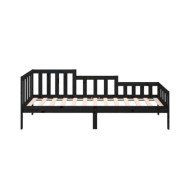 Lit de jour Noir 90x190 cm Bois de pin massif