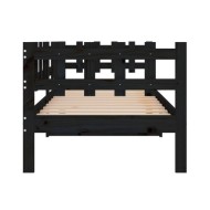 Lit de jour Noir 90x190 cm Bois de pin massif