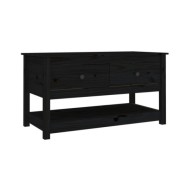 Table basse Noir 102x49x55 cm Bois massif de pin