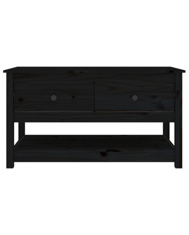 Table basse Noir 102x49x55 cm Bois massif de pin
