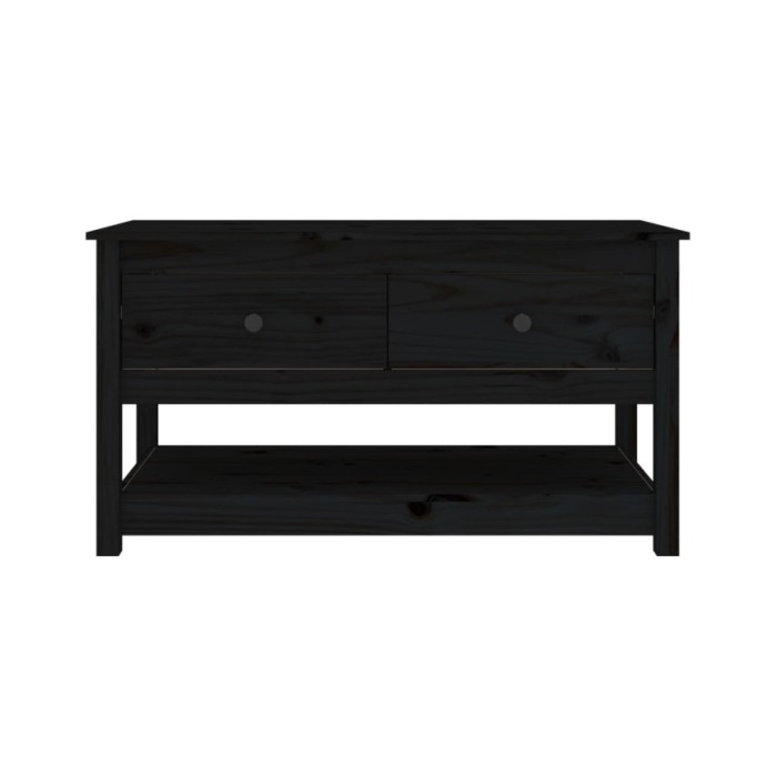 Table basse Noir 102x49x55 cm Bois massif de pin