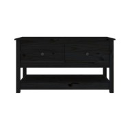 Table basse Noir 102x49x55 cm Bois massif de pin