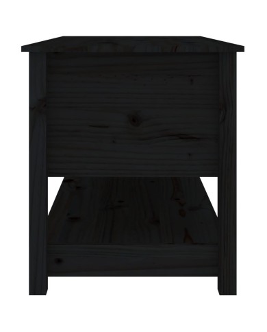 Table basse Noir 102x49x55 cm Bois massif de pin