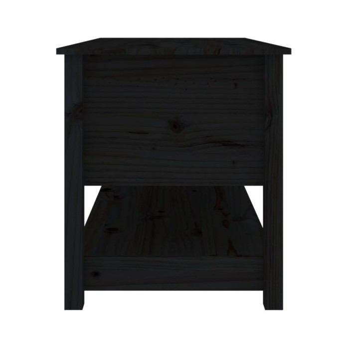 Table basse Noir 102x49x55 cm Bois massif de pin