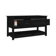 Table basse Noir 102x49x55 cm Bois massif de pin