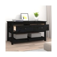 Table basse Noir 102x49x55 cm Bois massif de pin