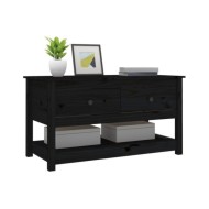 Table basse Noir 102x49x55 cm Bois massif de pin