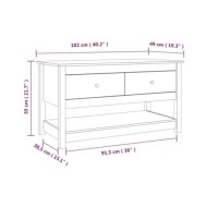 Table basse Noir 102x49x55 cm Bois massif de pin