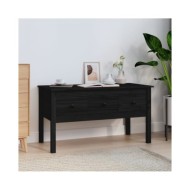 Table basse Noir 102x49x55 cm Bois massif de pin