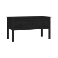 Table basse Noir 102x49x55 cm Bois massif de pin