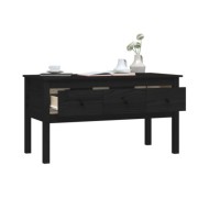 Table basse Noir 102x49x55 cm Bois massif de pin