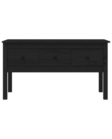 Table basse Noir 102x49x55 cm Bois massif de pin