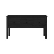 Table basse Noir 102x49x55 cm Bois massif de pin