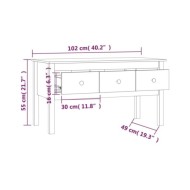 Table basse Noir 102x49x55 cm Bois massif de pin