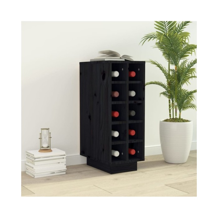 Armoire à vin Noir 23x34x61 cm Bois de pin massif