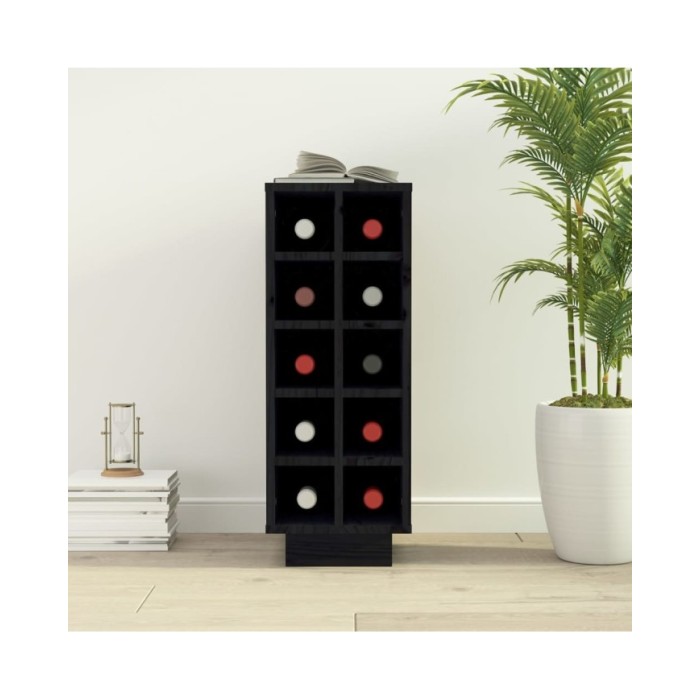 Armoire à vin Noir 23x34x61 cm Bois de pin massif