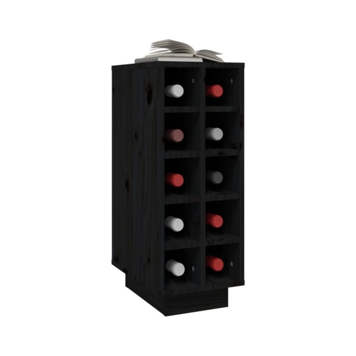 Armoire à vin Noir 23x34x61 cm Bois de pin massif