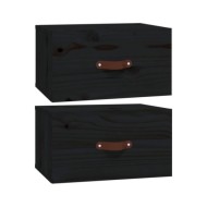 Tables de chevet murales 2 pcs Noir 40x29,5x22 cm