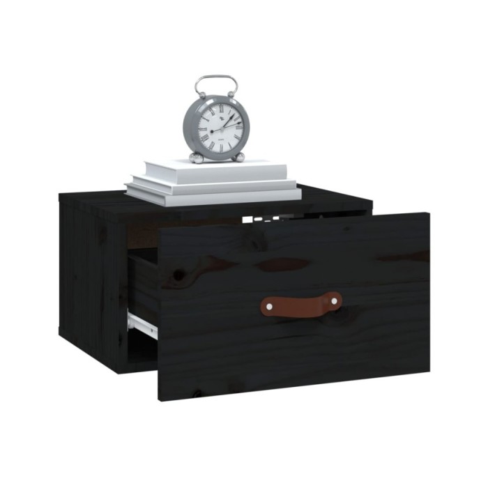 Tables de chevet murales 2 pcs Noir 40x29,5x22 cm