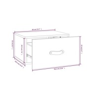 Tables de chevet murales 2 pcs Noir 40x29,5x22 cm