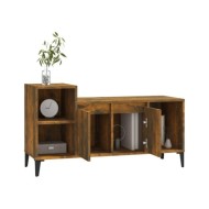 Meuble TV Chêne fumé 100x35x55 cm Bois d'ingénierie