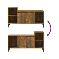 Meuble TV Chêne fumé 100x35x55 cm Bois d'ingénierie