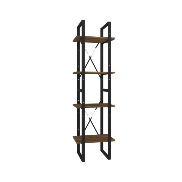 Bibliothèque 4 niveaux Chêne brun 40x30x140cm Bois d'ingénierie