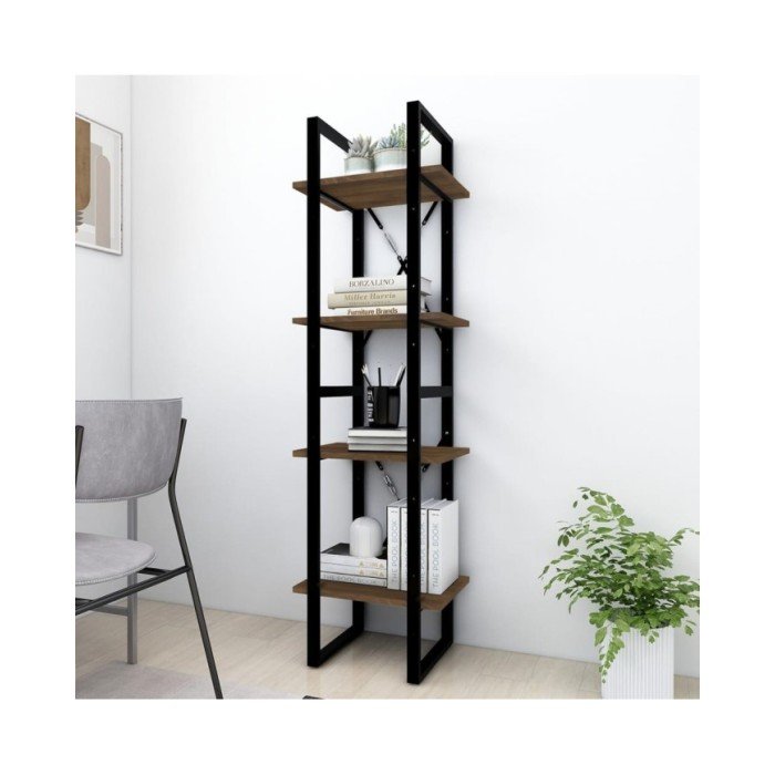 Bibliothèque 4 niveaux Chêne brun 40x30x140cm Bois d'ingénierie
