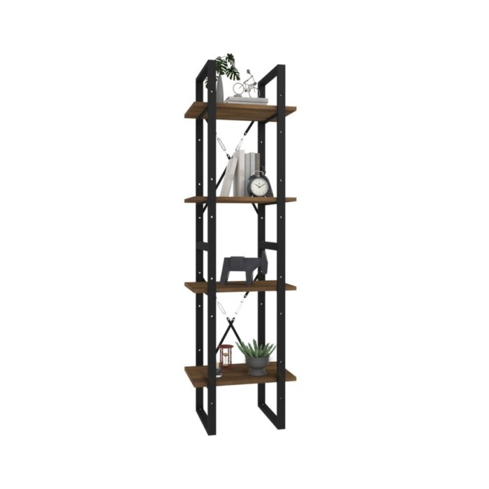 Bibliothèque 4 niveaux Chêne brun 40x30x140cm Bois d'ingénierie