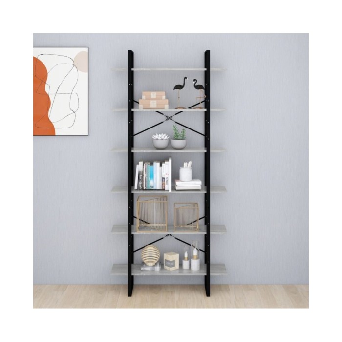 Armoire haute Sonoma gris 100x30x210 cm Bois d'ingénierie