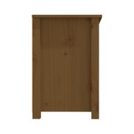 Meuble TV Marron miel 114x35x52 cm Bois de pin massif