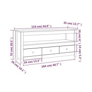 Meuble TV Marron miel 114x35x52 cm Bois de pin massif