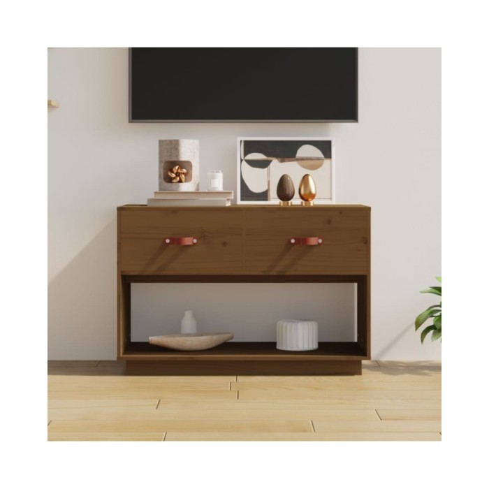 Meuble TV Marron miel 90x40x60 cm Bois de pin massif