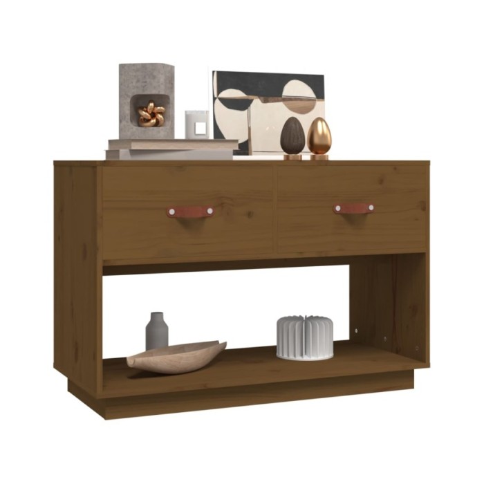 Meuble TV Marron miel 90x40x60 cm Bois de pin massif