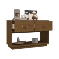 Meuble TV Marron miel 90x40x60 cm Bois de pin massif