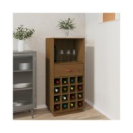 Armoire à vin Marron miel 45x34x100 cm Bois de pin massif