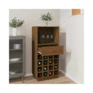 Armoire à vin Marron miel 45x34x100 cm Bois de pin massif