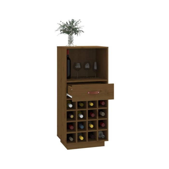 Armoire à vin Marron miel 45x34x100 cm Bois de pin massif