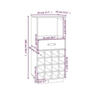 Armoire à vin Marron miel 45x34x100 cm Bois de pin massif