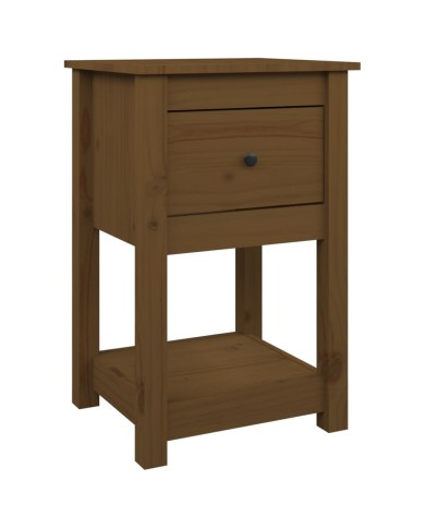 Table de chevet Marron miel 40x35x61,5 cm Bois de pin solide