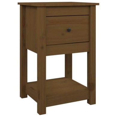 Table de chevet Marron miel 40x35x61,5 cm Bois de pin solide