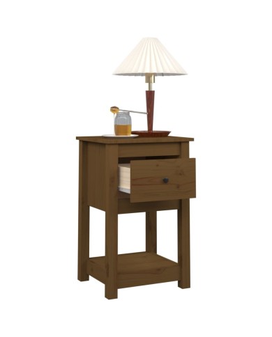 Table de chevet Marron miel 40x35x61,5 cm Bois de pin solide