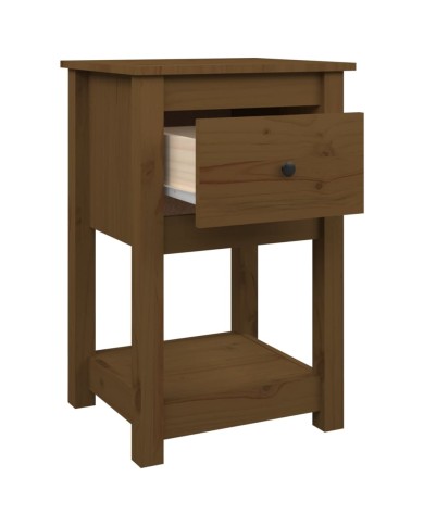 Table de chevet Marron miel 40x35x61,5 cm Bois de pin solide