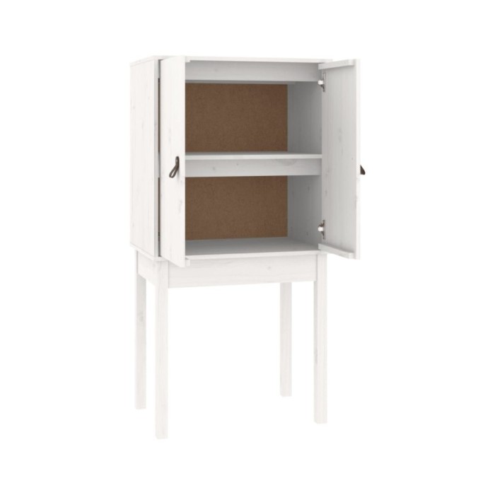 Buffet haut Blanc 60x40x120 cm Bois massif de pin