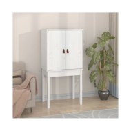 Buffet haut Blanc 60x40x120 cm Bois massif de pin