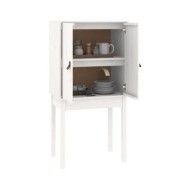Buffet haut Blanc 60x40x120 cm Bois massif de pin