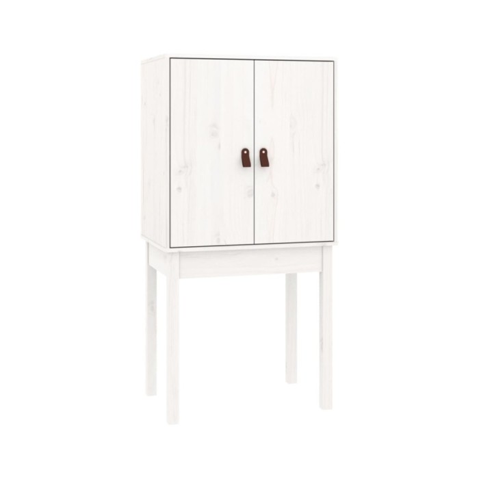 Buffet haut Blanc 60x40x120 cm Bois massif de pin