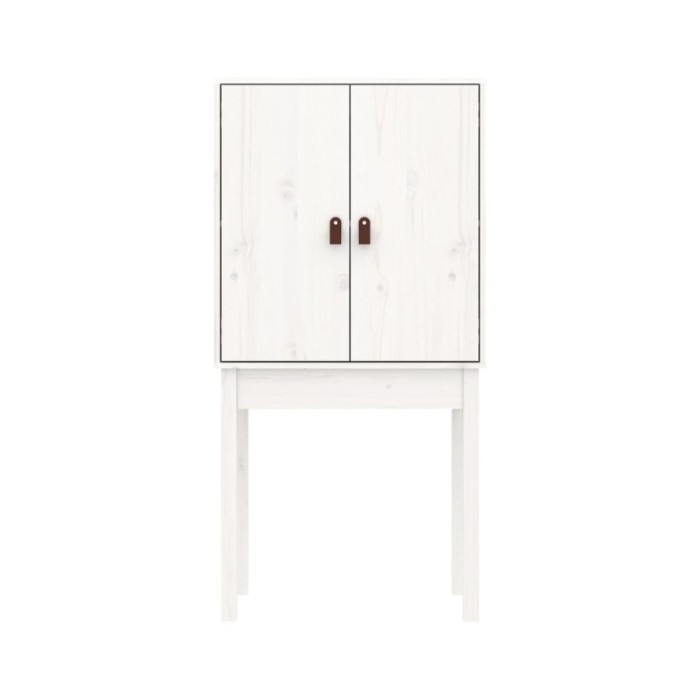 Buffet haut Blanc 60x40x120 cm Bois massif de pin