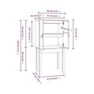 Buffet haut Blanc 60x40x120 cm Bois massif de pin