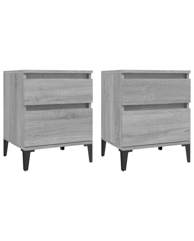 Tables de chevet 2 pcs Sonoma gris 40x35x50 cm